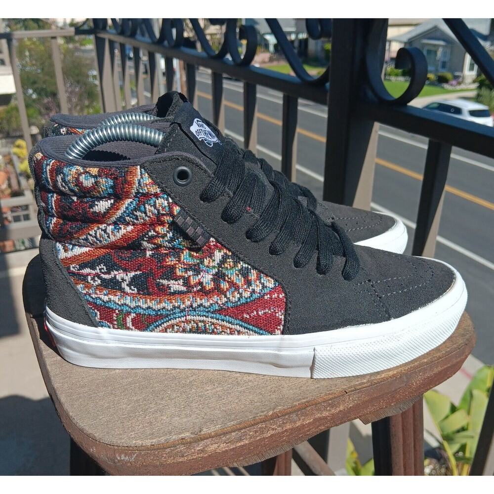 Vans Skate Sk8-Hi Paisley Raven Shoes Size Men’s 5.5 / Women's 7 Super Clean